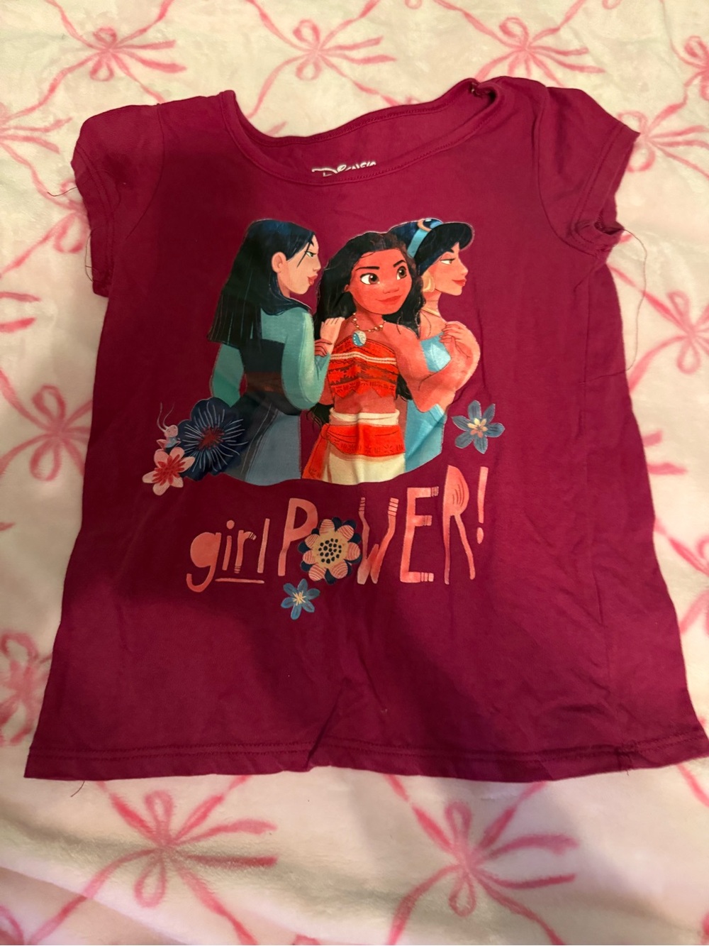 Disney Magenta Girls' 'Girl Power' Character Tee